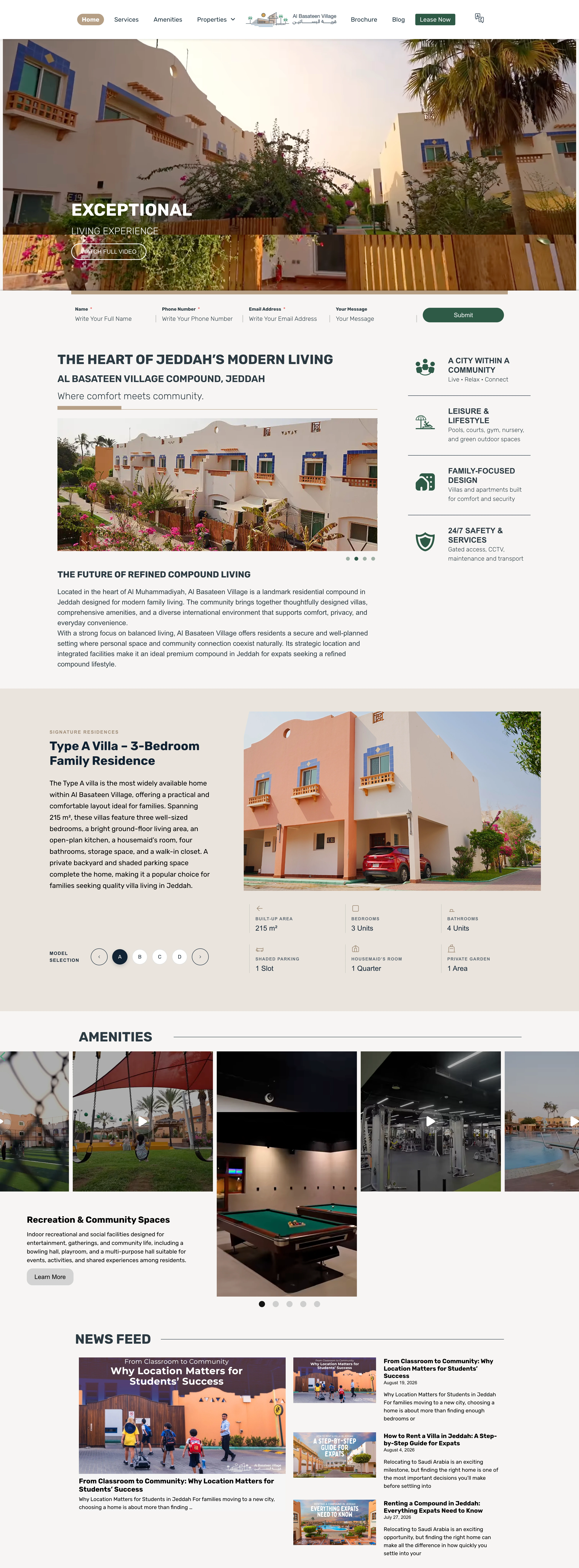 Al Basateen Village — Website experience work by Logo Grove